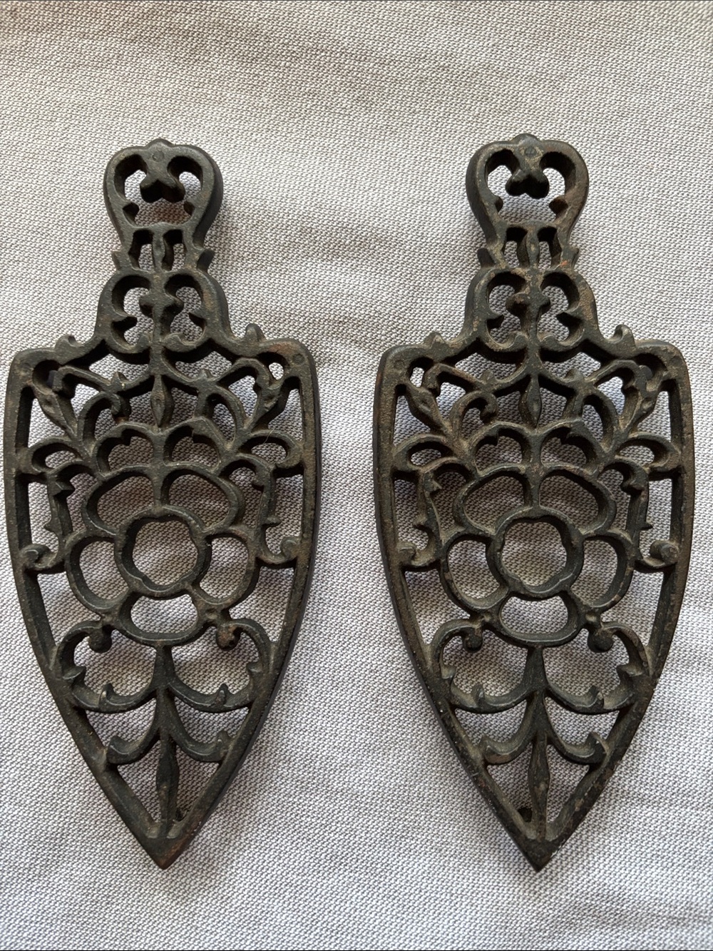 Stanley Cast Iron Floral Trivets - Black